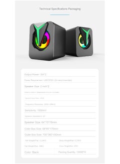 Generic RGB Colorful Mini USB Wired Speakers - Desktop Computer Sound System  - Image 5