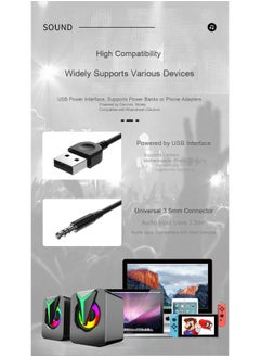 Generic RGB Colorful Mini USB Wired Speakers - Desktop Computer Sound System  - Image 4