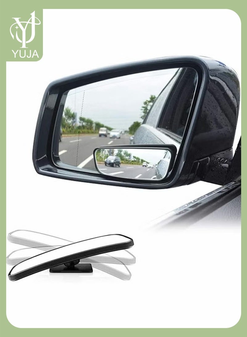 YUJA Blind Spot Mirror Rectangular HD Glass Convex Lens Frameless Adjustable Blind Spot Mirror - Image 1