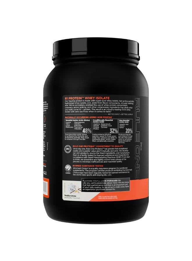 RULE 1 RULE1 - PROTEIN ISOLATE 30 SERV / 1.98LB VANILLA CREME - Image 2