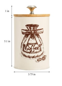 Halamine 3 Pieces Canister Sets For Kitchen Counter,Tea Coffee Sugar Jar Set,Countertop Organization,Vintage Airtight Kitchen Containers,Food Storage Jar With Bamboo Lid,Kitchen Decor,White  - Image 2