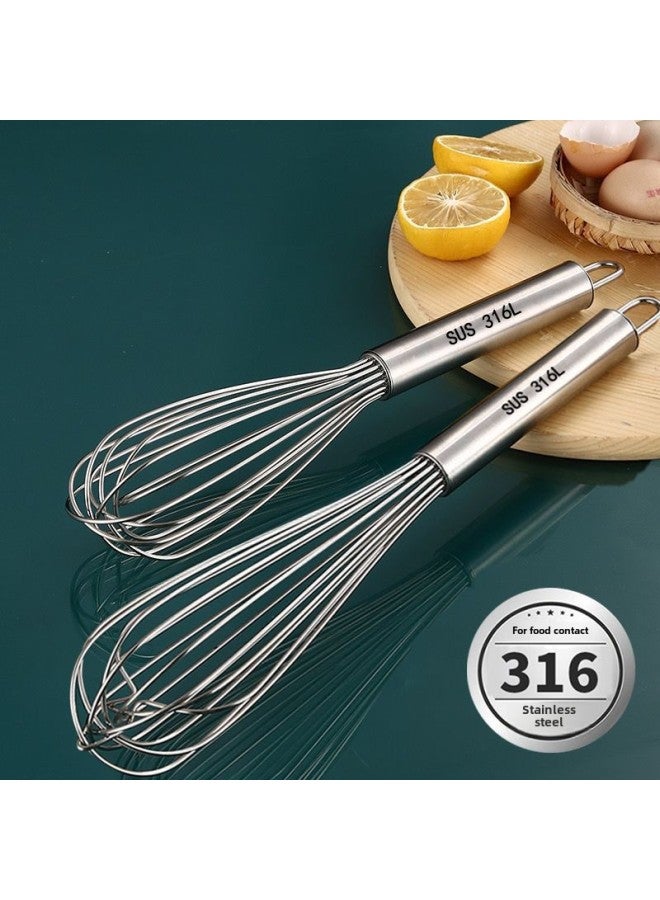 316 Food Stainless Steel Egg Beater Manual Thickening Mixing Rod And Noodle Egg Whisk Extended Baking Tool-Color: 25.1cm Pieces  - Image 2