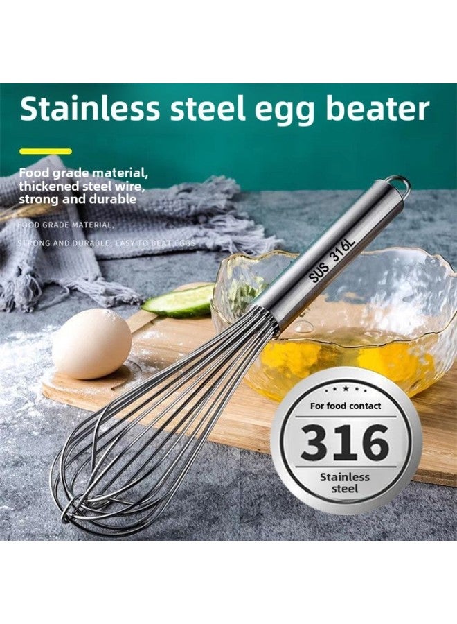 316 Food Stainless Steel Egg Beater Manual Thickening Mixing Rod And Noodle Egg Whisk Extended Baking Tool-Color: 25.1cm Pieces  - Image 3
