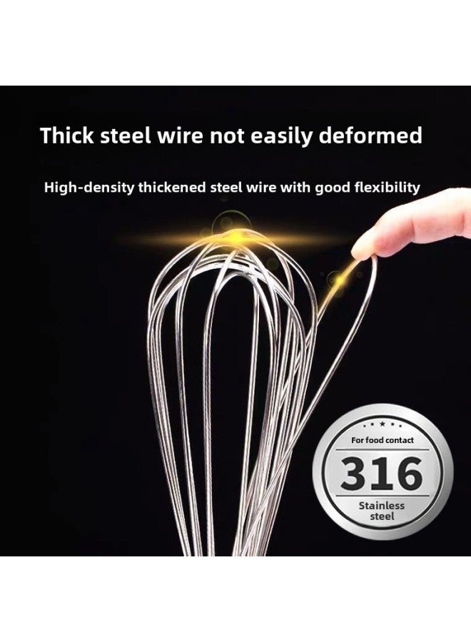 316 Food Stainless Steel Egg Beater Manual Thickening Mixing Rod And Noodle Egg Whisk Extended Baking Tool-Color: 25.1cm Pieces  - Image 5