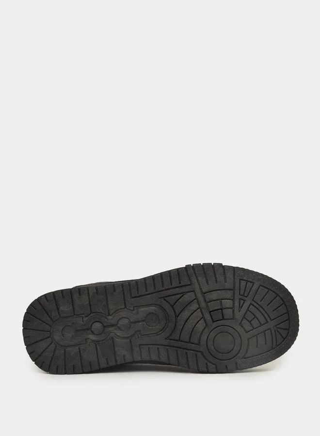 Styli Block Pattern Platform Sole Sneakers