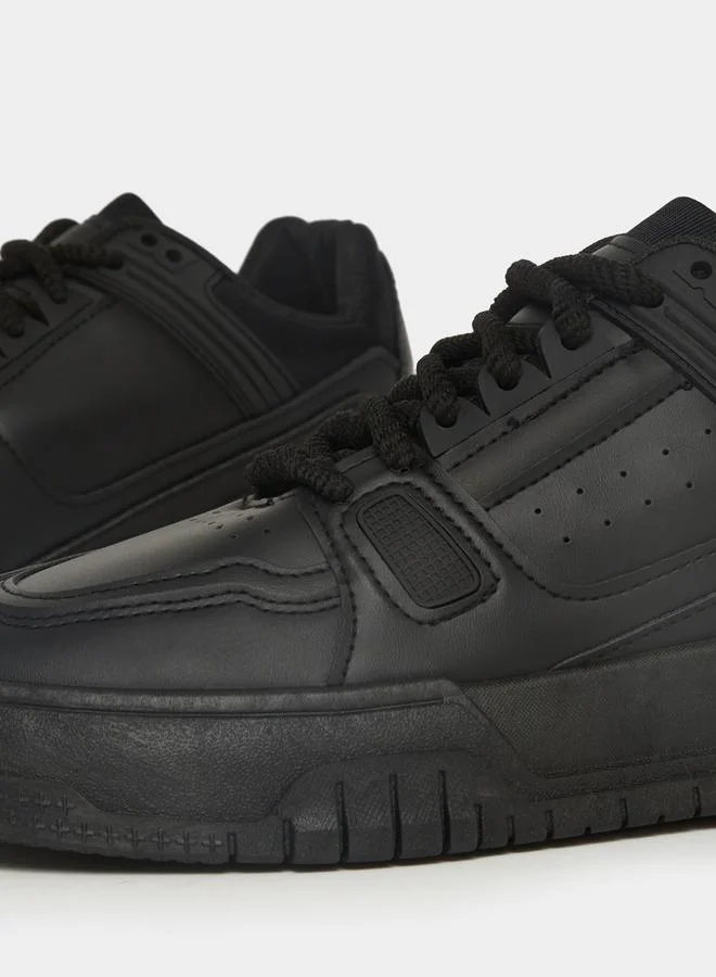 Styli Block Pattern Platform Sole Sneakers