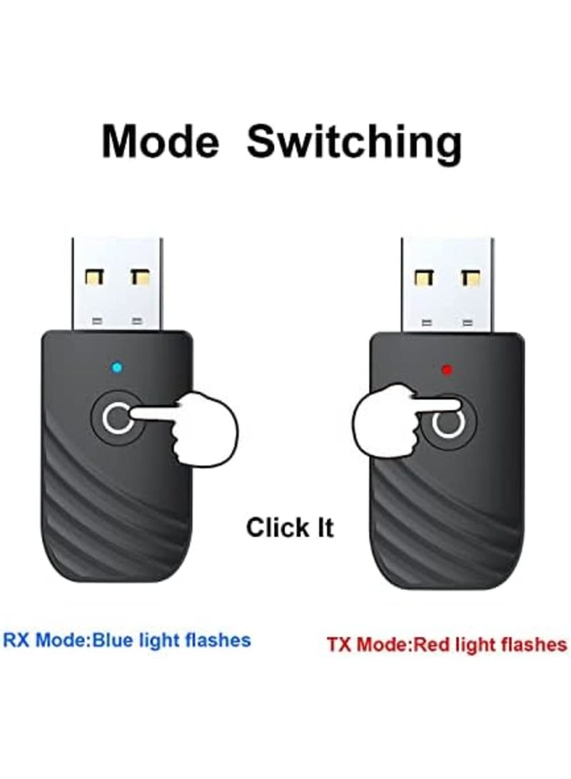 SYOSI USB Bluetooth Adapter, Bluetooth 5.0 Dongle Transmitter & Receiver for PC, TV, Car, Headphones & Stereo Systems, 3.5mm AUX Bluetooth Adapter for Wireless Audio Streaming (Black) - Image 3