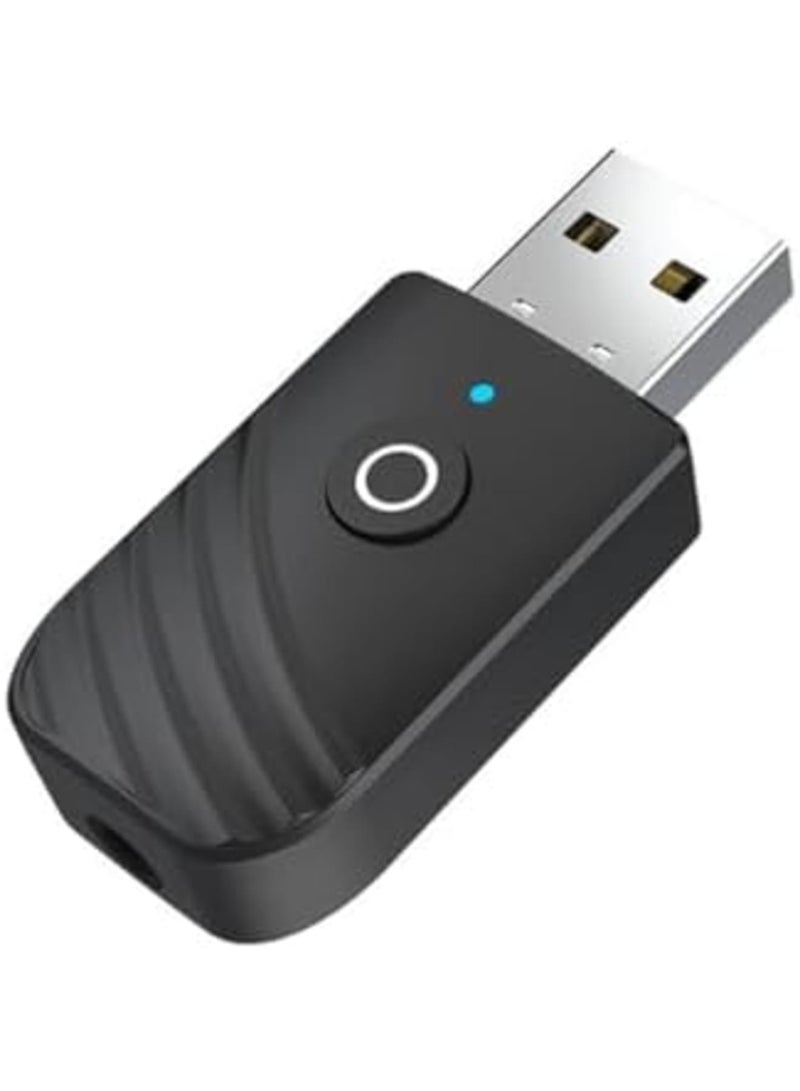 SYOSI USB Bluetooth Adapter, Bluetooth 5.0 Dongle Transmitter & Receiver for PC, TV, Car, Headphones & Stereo Systems, 3.5mm AUX Bluetooth Adapter for Wireless Audio Streaming (Black) - Image 4