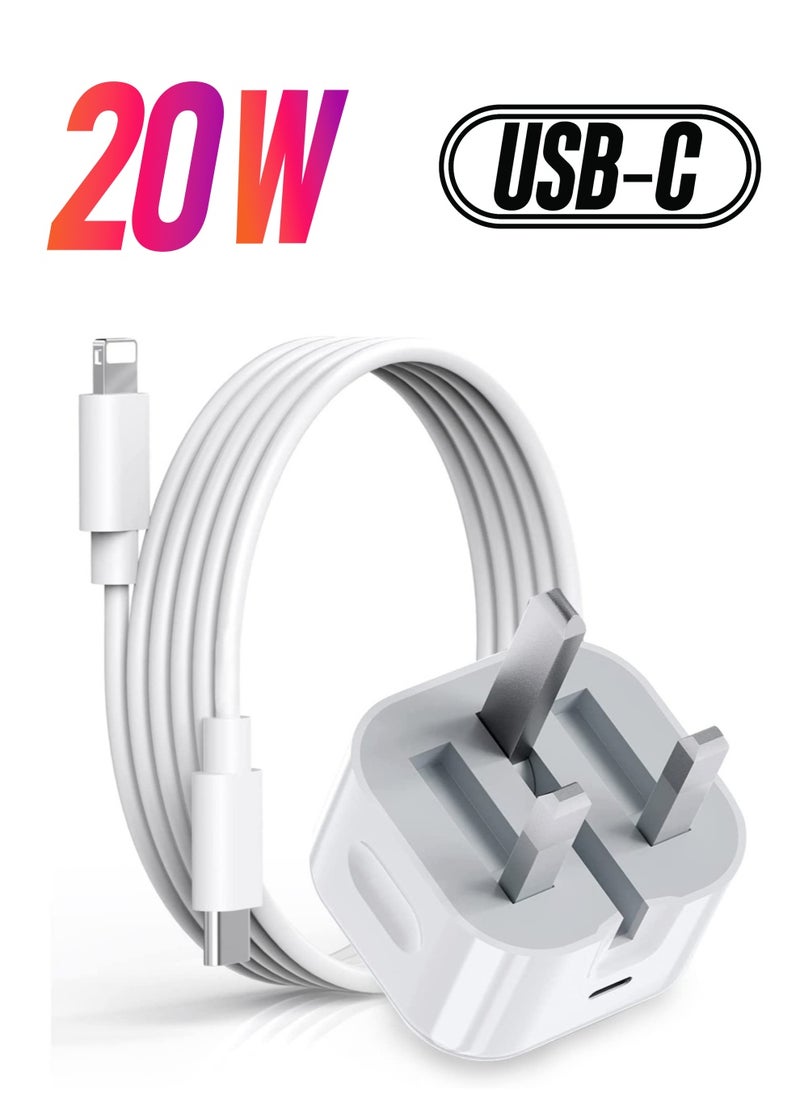 ELTRAZONE iPhone 20W USB C Fast Charger, iPhone Fast Charger Plug fast Charger Power and 1M iPhone USB C Charger Cable Compatible with iPhone 13 12 11 Pro Max Mini X XR Xs/X/8 Plus/iPad  - Image 1