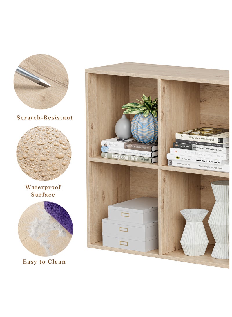 DOOHWAN 11in Cube Storage Organizer with Closed Back - Wooden Bookshelf Display Cubes for Home, Office, Closet Cabinet Organizer Shelf - Image 4