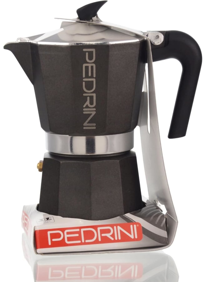 Pedrini Aroma Coffeemaker, 2 Cups, Polished Aluminum, 9112 - Image 4