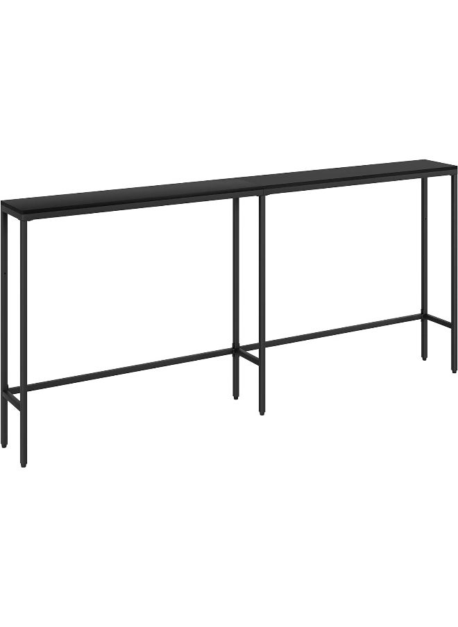 Generic Songxin  70.10" Console Table, Modern Extra Narrow Long Sofa Table Behind Couch, Skinny Entry Table With Black Metal Frame For Living Room, Hallway, Classic Black  - Image 1