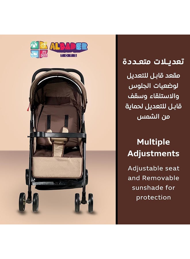 AL BADER Lightweight And Multi-Function Trip Baby Stroller Foldable And Safety Harness With Adjustable Backseat And Large Storage - Image 4