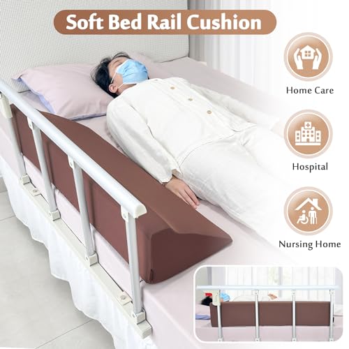 AOSSA Bed Rail Foam Wedge for Elderly Adults Safety Bed Rails Padding Railing Protector Seniors Assist Side Rails Bed Guard Hospital Medical Bumper Foam Cushion Covers Pads for Disabled 7 X 11 X 34'' - Image 2