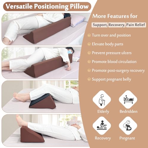 AOSSA Bed Rail Foam Wedge for Elderly Adults Safety Bed Rails Padding Railing Protector Seniors Assist Side Rails Bed Guard Hospital Medical Bumper Foam Cushion Covers Pads for Disabled 7 X 11 X 34'' - Image 5