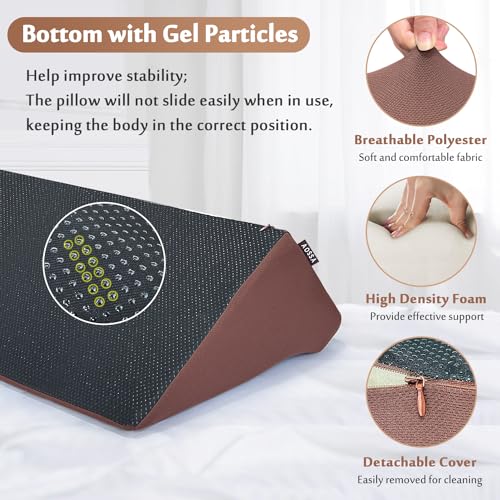AOSSA Bed Rail Foam Wedge for Elderly Adults Safety Bed Rails Padding Railing Protector Seniors Assist Side Rails Bed Guard Hospital Medical Bumper Foam Cushion Covers Pads for Disabled 7 X 11 X 34'' - Image 4