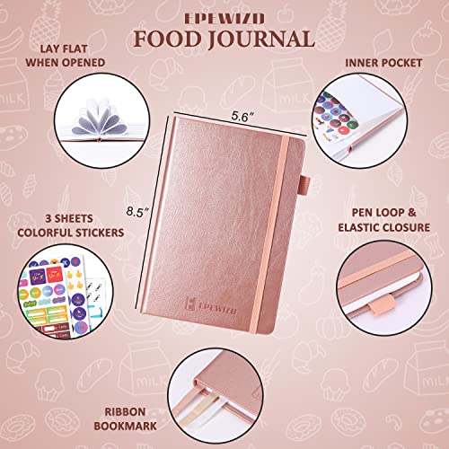 EPEWIZD Food Journal for Weight Loss, Meal Planner & Daily Food Wellness Diary to Count Calories Nutrient Intake,Weight Loss Journal to Track Health(A5 size)-Purple - Image 2
