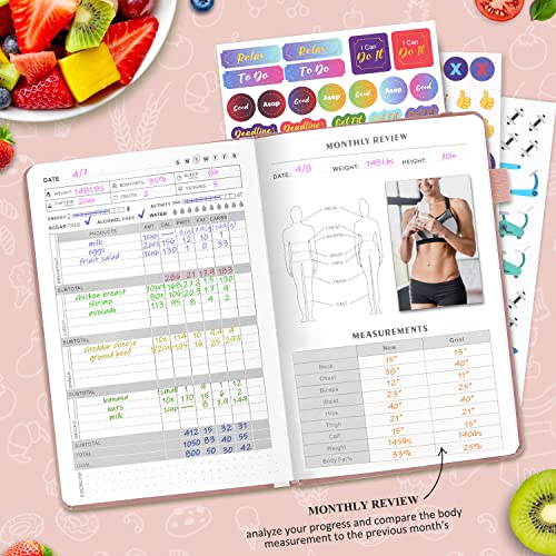 EPEWIZD Food Journal for Weight Loss, Meal Planner & Daily Food Wellness Diary to Count Calories Nutrient Intake,Weight Loss Journal to Track Health(A5 size)-Purple - Image 5