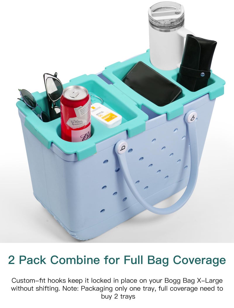 DGLOZE Organizer Tray Top for Bogg Bags â€“ Cup Holder & Storage Lid Compatible with Bogg Bag XL â€“ Fit for Stanley 30 oz 40 oz Cup - Outdoor Beach Bag Top Insert â€“ Easy to Clean (Mint Green) - Image 5