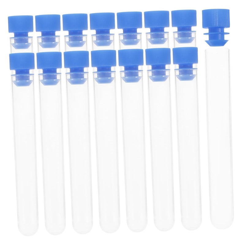 أنابيب اختبار واضحة مع أغطية 50 قطعة للتجارب العلمية وتخزين العينات - Image 2