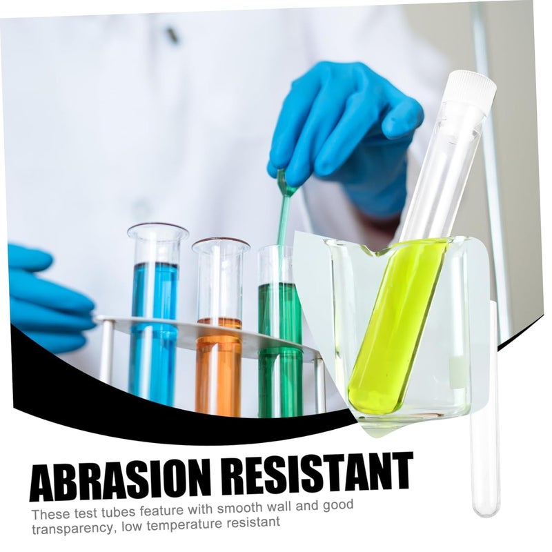 أنابيب اختبار واضحة مع أغطية 50 قطعة للتجارب العلمية وتخزين العينات - Image 5