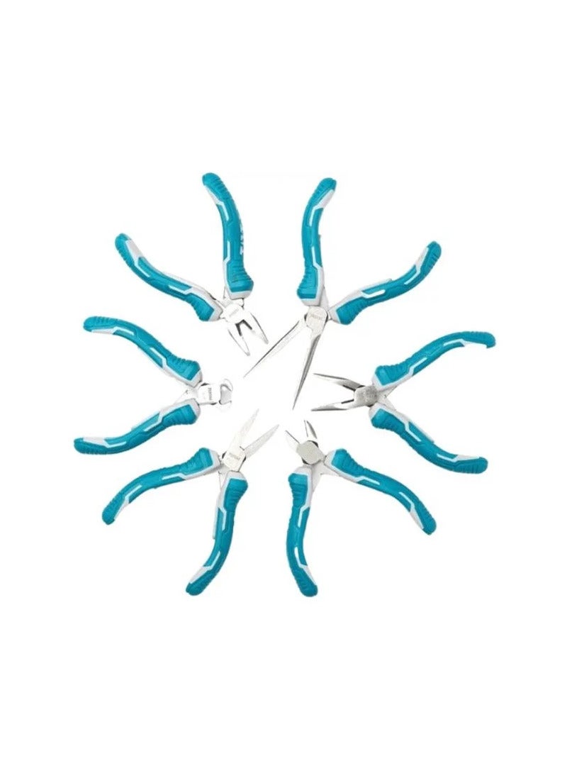 TOTAL T0TAL THT1K0511 6 Pcs Mini Pliers Set 115mm 4.5 Set Of Cutting Diagonal Long Combination Pliers - Image 2