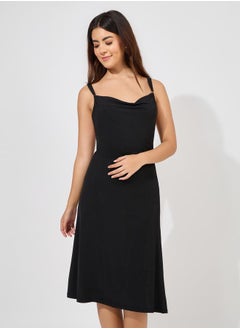 Styli Butterfly Back Detail Rib Slip Dress  - Image 2