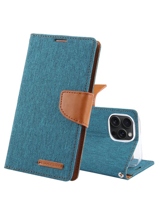 GOOSPERY Case For iPhone 15 Pro Max CANVAS DIARY Fabric Texture Flip Leather Phone Case  - Image 1