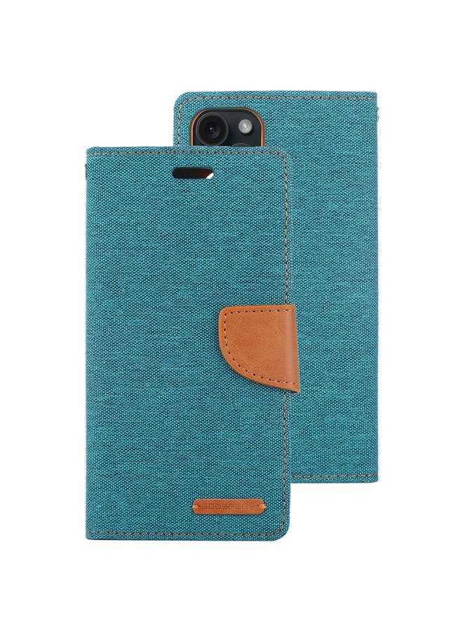 GOOSPERY Case For iPhone 15 Pro Max CANVAS DIARY Fabric Texture Flip Leather Phone Case  - Image 2