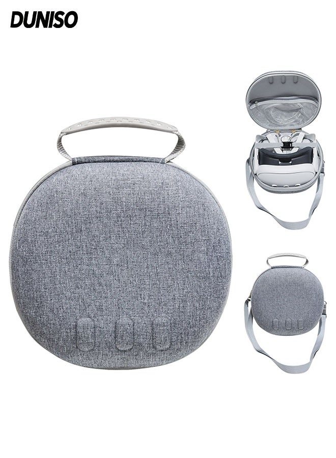 DUNISO Hard Case for Meta Oculus Quest 3 VR Gaming Headset&Touch Controllers,Carrying Bag Organizer Case with Mesh Pocket,Waterproof Shockproof,Suitable for Travel and Home Storage,Grey - Image 1