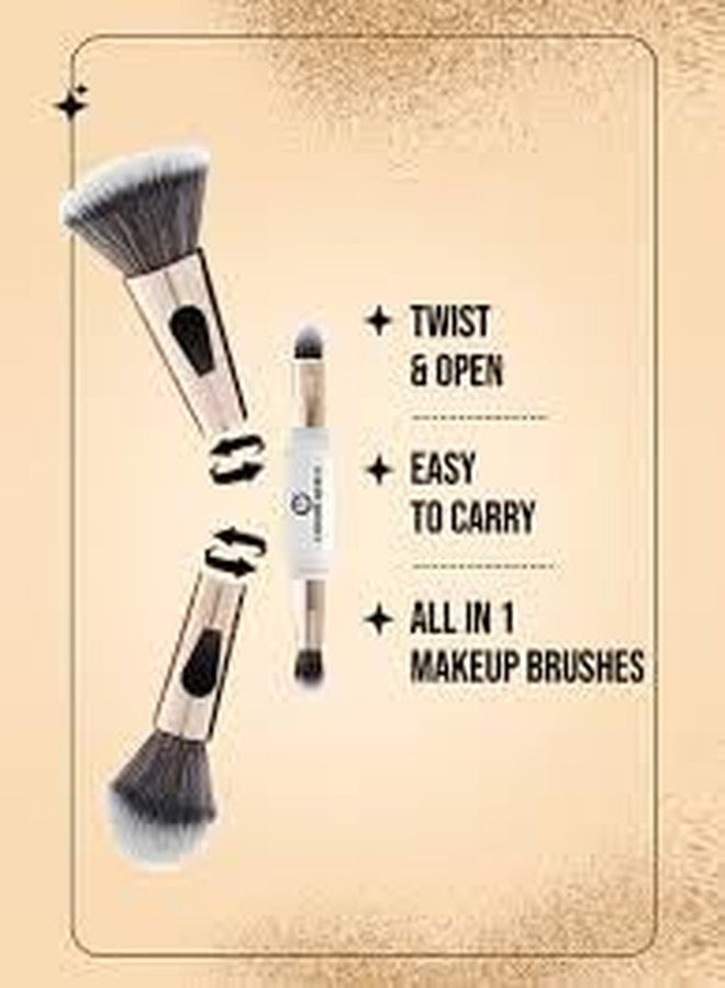 ERICO 4 in 1 Travel Brush | With Ultra Soft Bristles | Face Powder Blending BrushBs02 | Dense and Fluffy brush BS02 - Image 5
