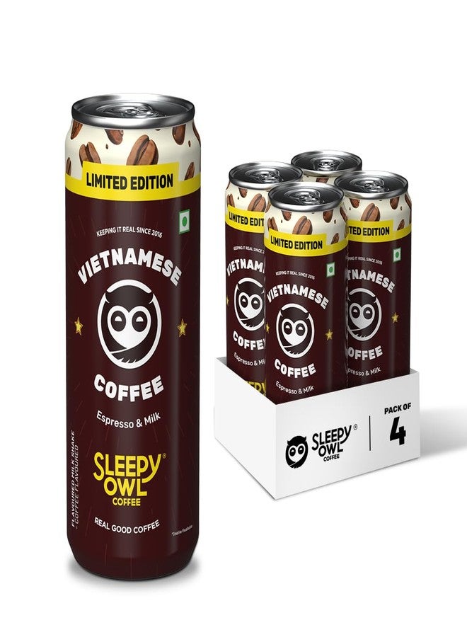 Sleepy Owl Vietnamese Cold Coffee Liquid | 4 X 230Ml Cans | Made With Real Milk & Coffee | No Preservatives - Image 1