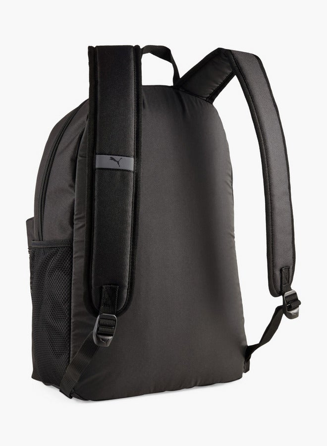 PUMA Logo Print School Backpack with Adjustable Shoulder Straps and Zip Closure  - Image 2