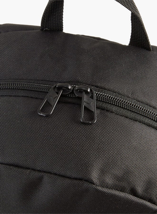PUMA Logo Print School Backpack with Adjustable Shoulder Straps and Zip Closure  - Image 4