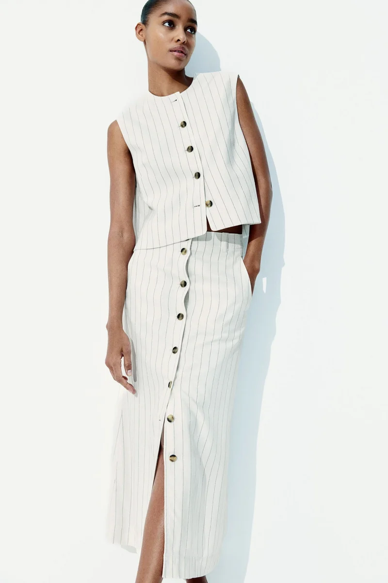 H&M Linen-blend skirt