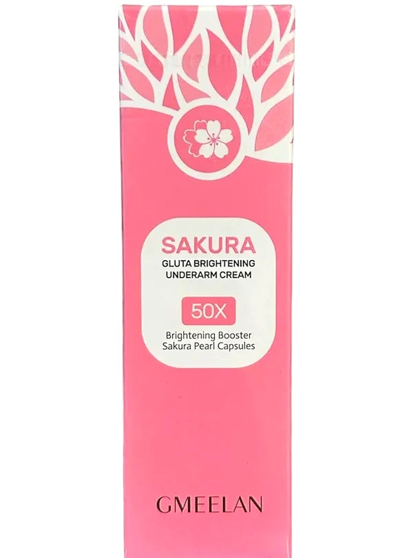 Sakura Gluta Brightening Underarm Cream 50X Brightening Booster Sakura Pearl Capsules 30gm - Image 1