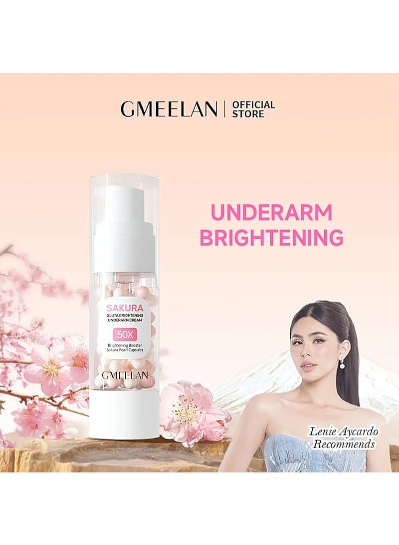 Sakura Gluta Brightening Underarm Cream 50X Brightening Booster Sakura Pearl Capsules 30gm - Image 2
