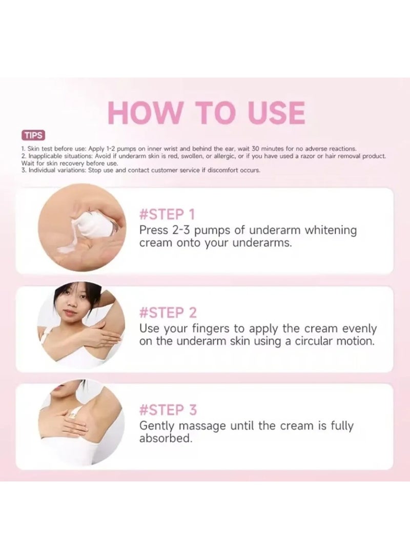 Sakura Gluta Brightening Underarm Cream 50X Brightening Booster Sakura Pearl Capsules 30gm - Image 4