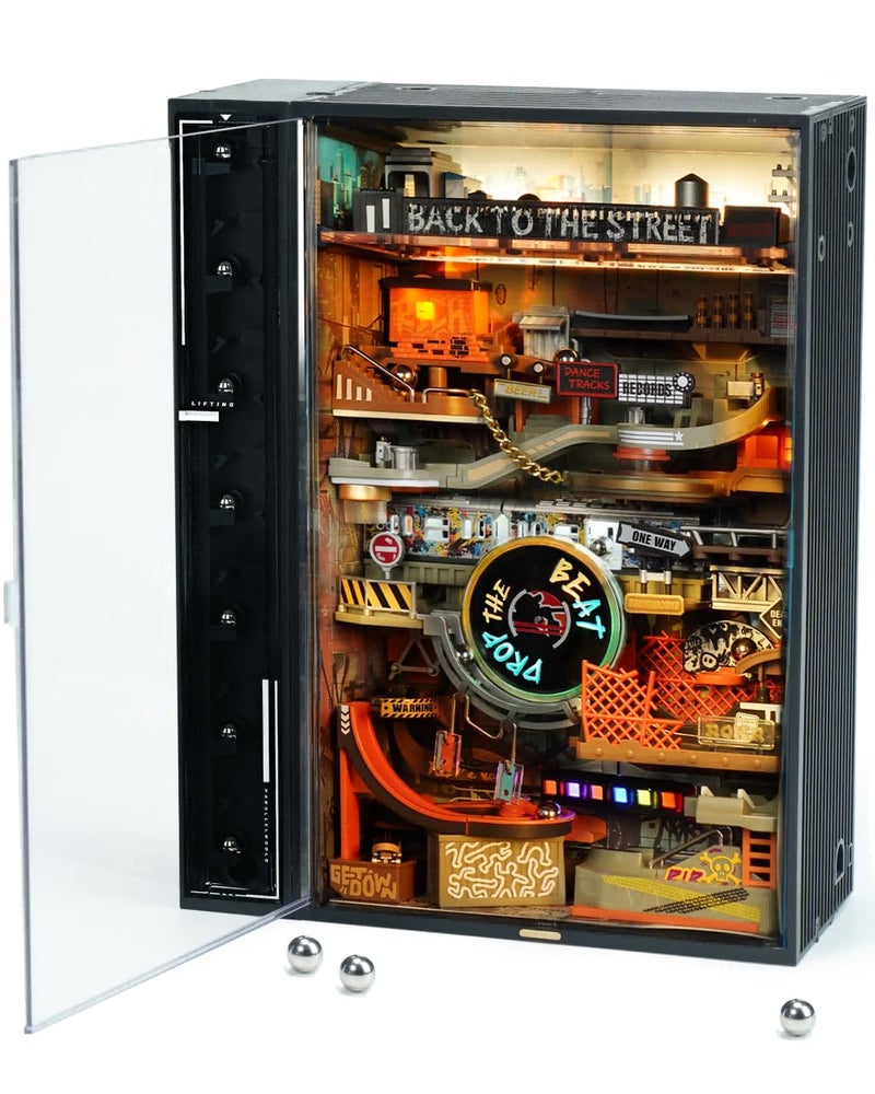 ROKR 3D Puzzle for Adults Electric Marble Run Model Kits Parallel World Hiphop Street Desk Decoration Building Sets for Boys Girls Birthday Gifts - Image 3