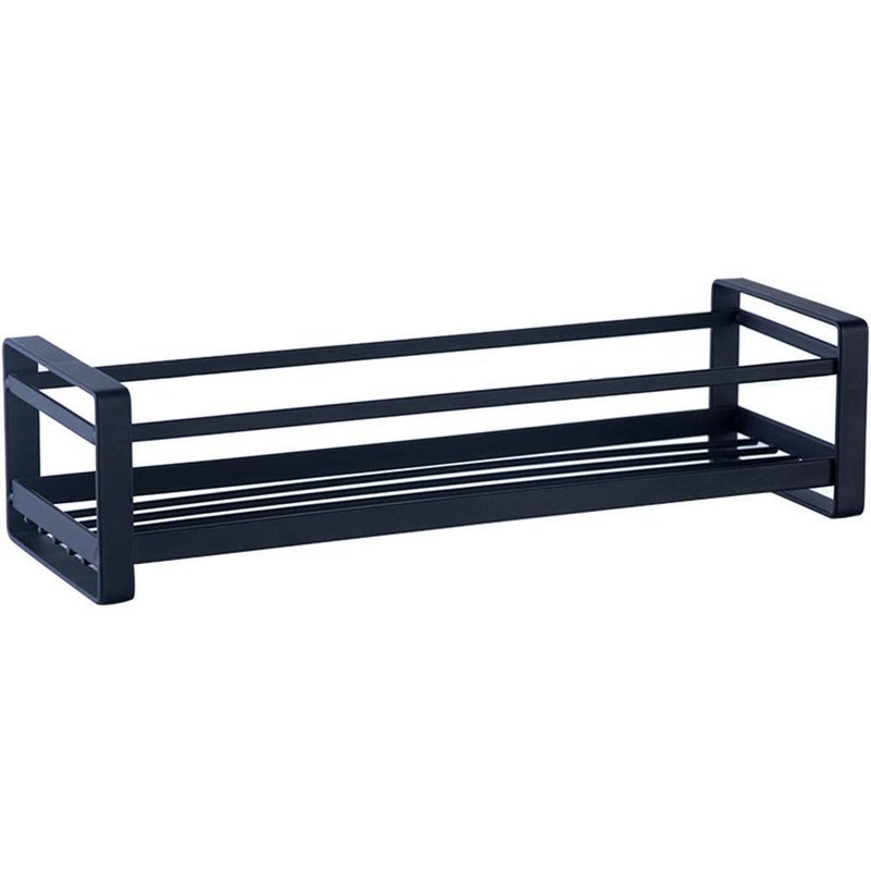 INDIAN DECOR INDIAN DECOR 28111 Easy Installation Wrought Iron Kitchen Rack Japanese Corner Frame Storage Rack Rectangular Sundries Storage Shelf One Shelf Black  - Image 1