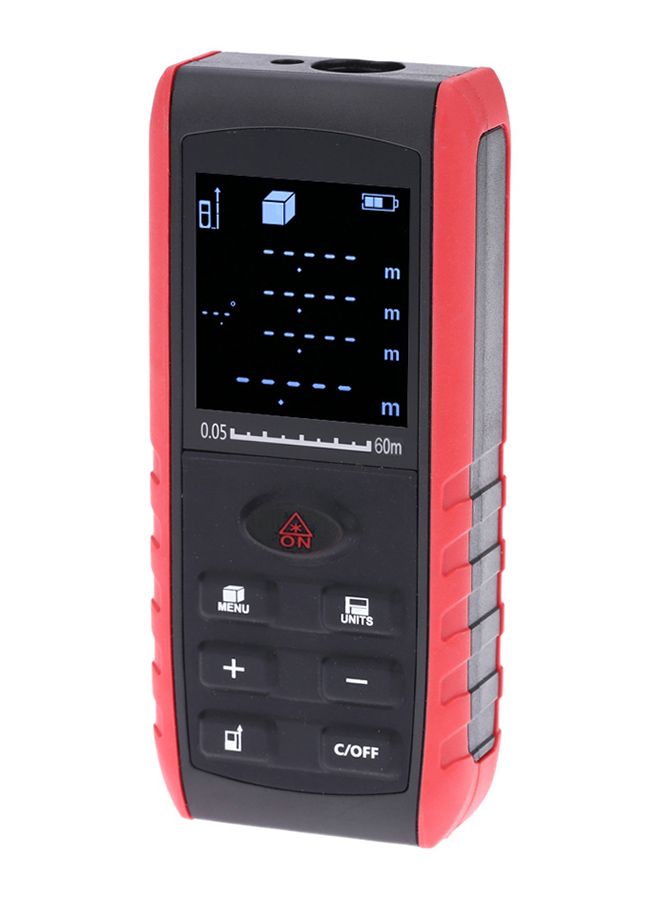 NIBEMINENT Portable Handheld Digital Laser Distance Meter Range Finder Area Volume Measurement With Angle Indication Black & Red 17.6 x 4.1centimeter - Image 2