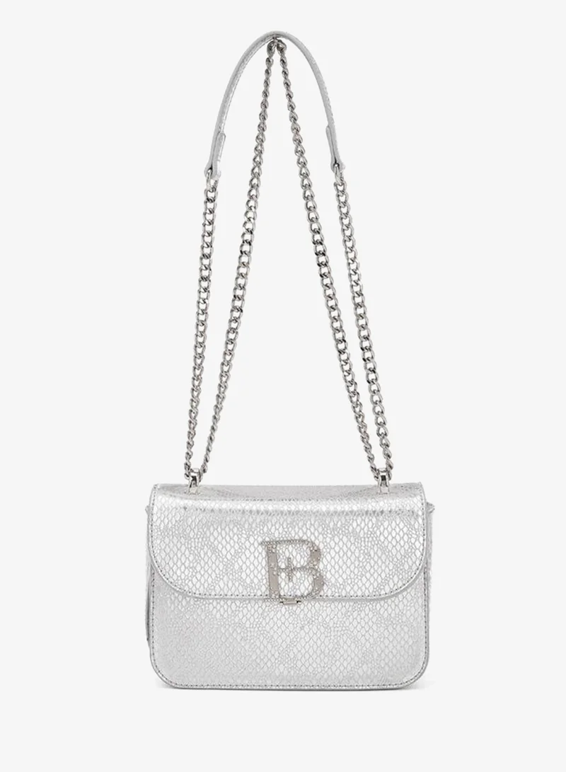 FLORA BELLA METALLIC PU BAG WITH SHOULDER CHAIN STRAP Ramadan Collection
