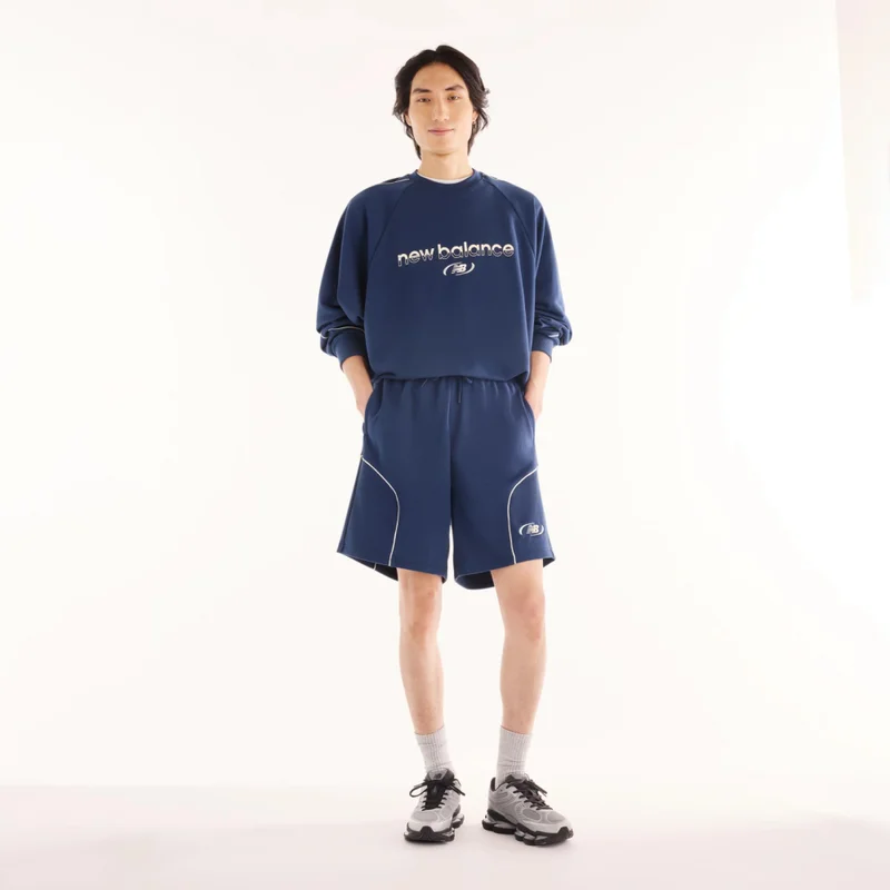New Balance NB Navy Men's Trackside French Terry Short 7" for Men | Best Price UAE