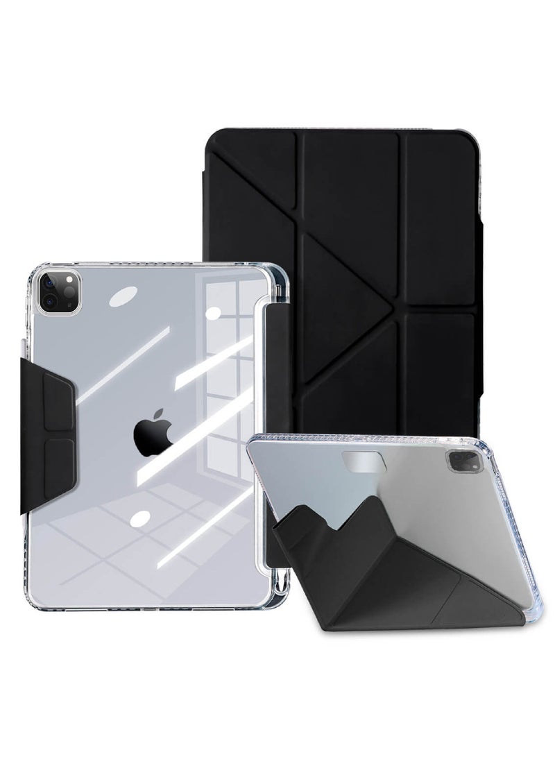 Rock Pow Case for iPad Pro 11 Inch Case (M5/M4) 2025/2024 with Pencil Holder Clear Back Slim Tri-fold Folio Stand Shell Tablet Cover for Cover for 2024/2025 Pro 11 inch M5/M4 Auto Sleep/Wake - Image 1