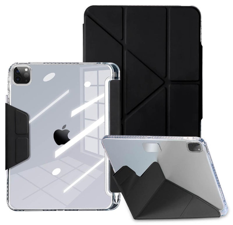 Rock Pow Case for iPad Pro 11 Inch Case (M5/M4) 2025/2024 with Pencil Holder Clear Back Slim Tri-fold Folio Stand Shell Tablet Cover for Cover for 2024/2025 Pro 11 inch M5/M4 Auto Sleep/Wake - Image 1