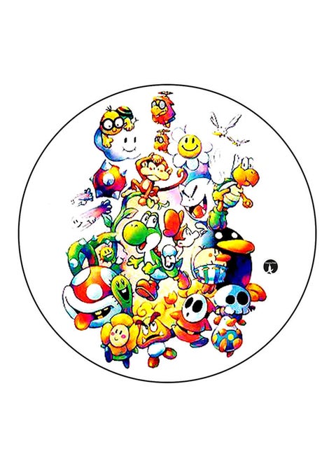 The Video Game Super Mario Printed Mouse Pad Round  Multicolour