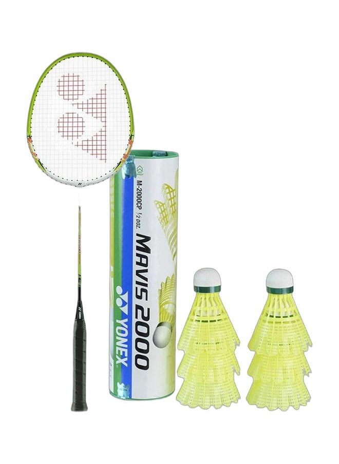 Yonex B-6500I Recreational Pe Badminton Racket + Mavis 2000 Green Cap Slow Badminton Shuttlecock 6 Pack, Yellow Pack  - Image 1