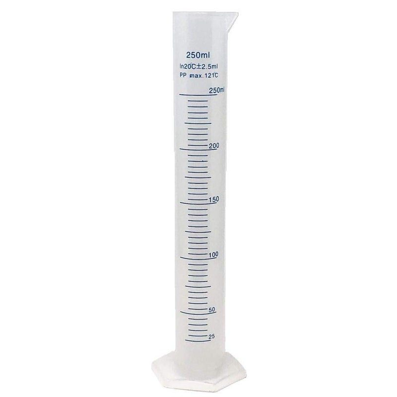 Karter Scientific 250ml Plastic Graduated Cylinder Printed and Molded Graduations Single Metric Scale Polypropylene Karter Scientific 237M2 Single - Image 2