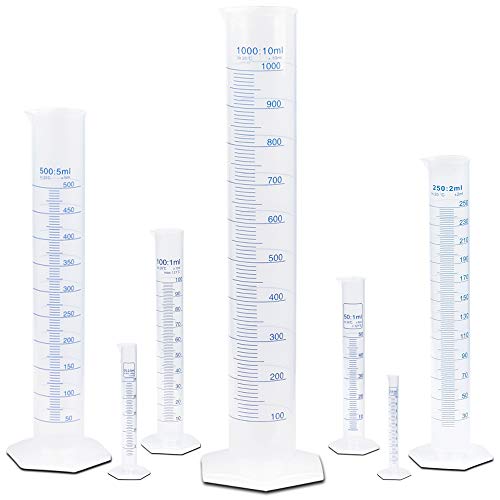 Karter Scientific 250ml Plastic Graduated Cylinder Printed and Molded Graduations Single Metric Scale Polypropylene Karter Scientific 237M2 Single - Image 3
