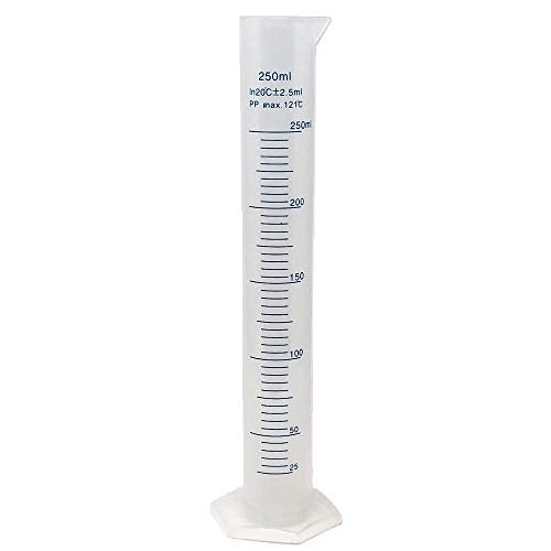 Karter Scientific 250ml Plastic Graduated Cylinder Printed and Molded Graduations Single Metric Scale Polypropylene Karter Scientific 237M2 Single - Image 1